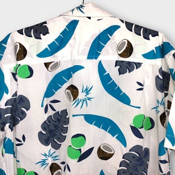 Urban Pipeline Mens Shirt Sz XXL Hawaiian Tropical Blue White Cotton Short Sleev - Picture 5 of 10